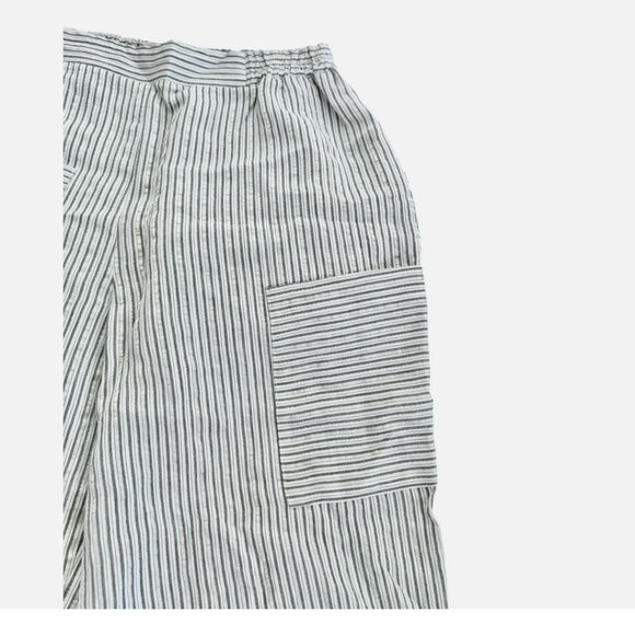 Ozai n Ku Rays Striped Metallic Pull On Lagenlook Cropped Pants Women's size L - Picture 7 of 8